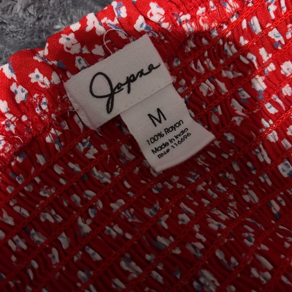 Japna Red Floral Button-Front Maxi Dress Medium - Picture 3 of 4